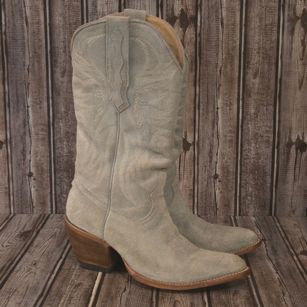Idyllwind Light Gray Suede Western Heeled Boots